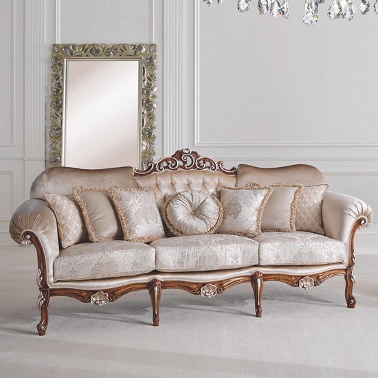 Positano barokk stílusú bükkfa kanapé