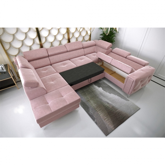 Orion Max I. U alakú ágyazható kanapé rózsaszín