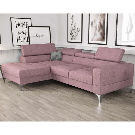 Toscania mini ágyazható sarok ülőgarnitúra rózsaszín