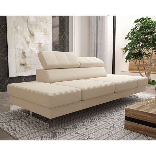 Emporio kétszemélyes kanapé vajszín bőr