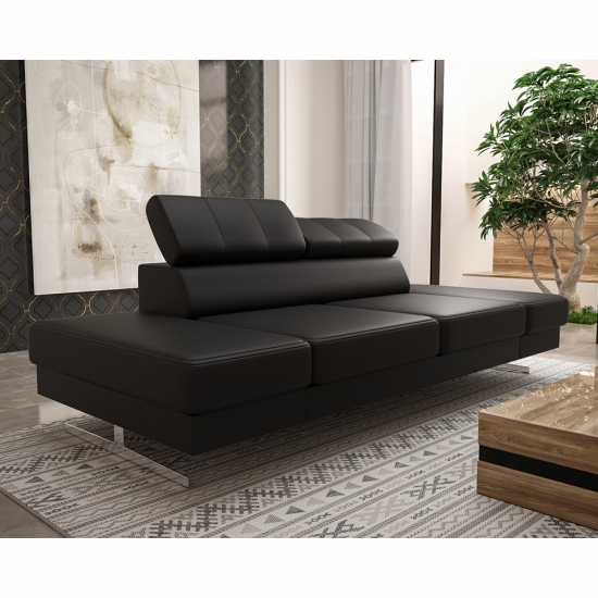 Emporio kétszemélyes kanapé fekete bőr