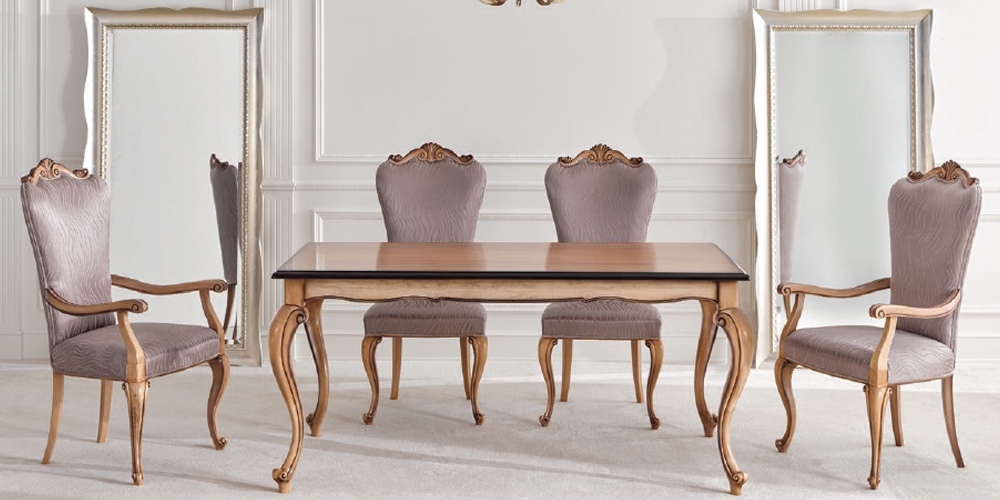 Cloe téglalap alakú asztal elegáns székekkel
