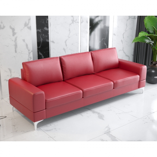Aria ágyazható 3 személyes kanapé bőr piros