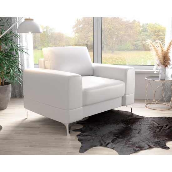 Aria modern bőr fotel fehér
