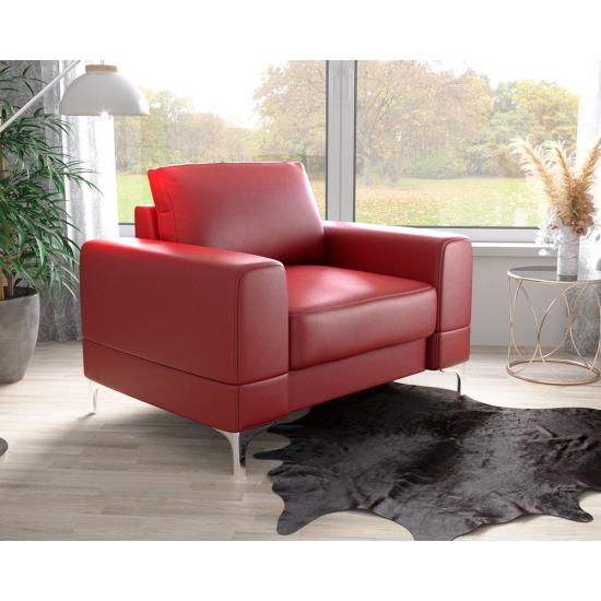 Aria modern bőr fotel piros