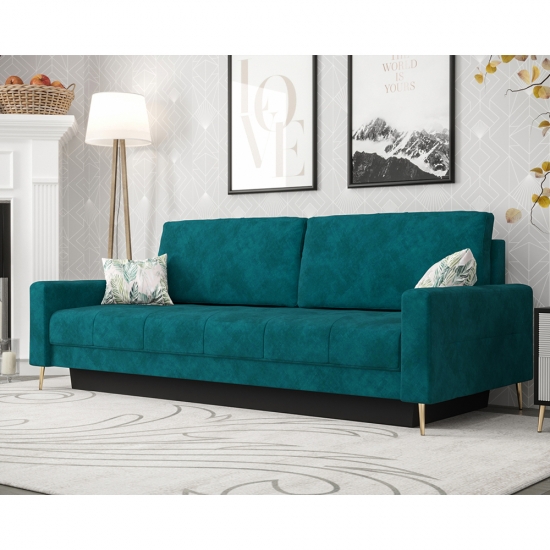 Piano 3 személyes ágyazható kanapé kékeszöld