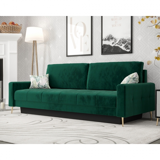 Piano 3 személyes ágyazható kanapé zöld