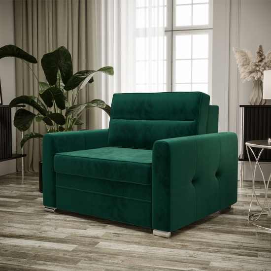 Arte ágyazható kényelmes fotel sötétzöld