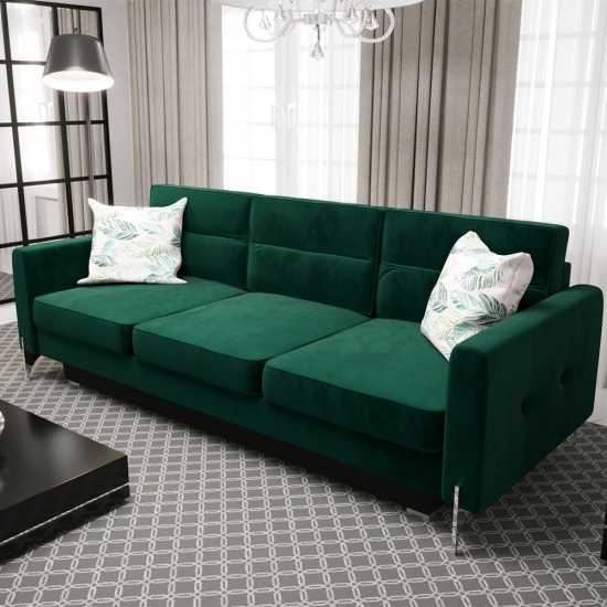 Arte DL ágyazható kényelmes kanapé sötétzöld