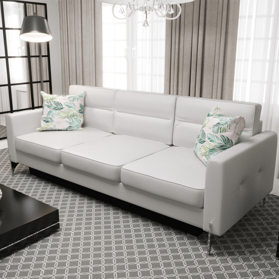 Arte DL ágyazható kényelmes kanapé fehér bőr