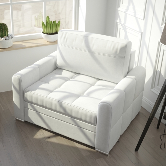 Verona nagy ágyazható fotel fehér bőr