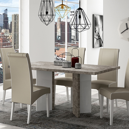 Treviso modern magasfényű étkezőasztal 160x90