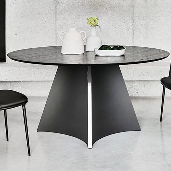 Concave fekete kerek asztal 150 cm