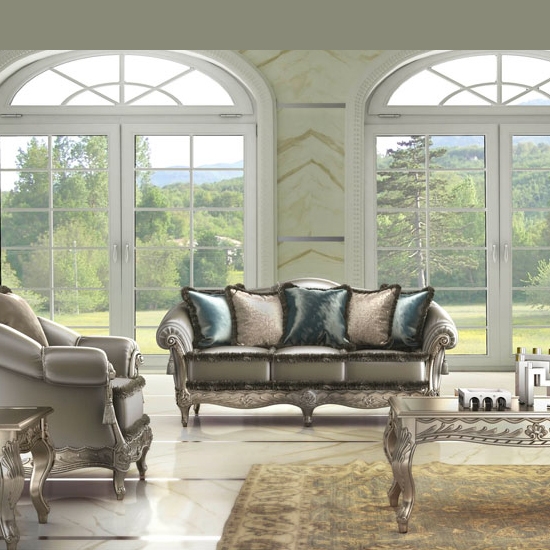 Zaffiro szatén ezüstszürke luxus kanapé