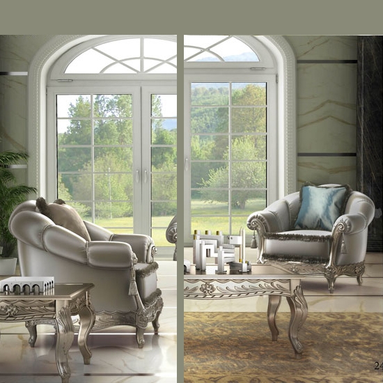 Zaffiro szatén ezüstszürke luxus fotel