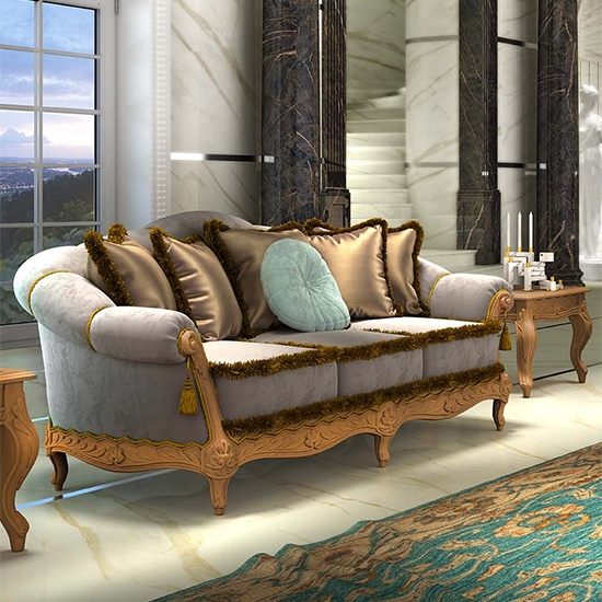 Zaffiro aranyszínű luxus kanapé