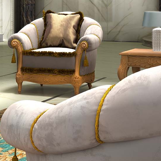Zaffiro aranyszínű luxus fotel