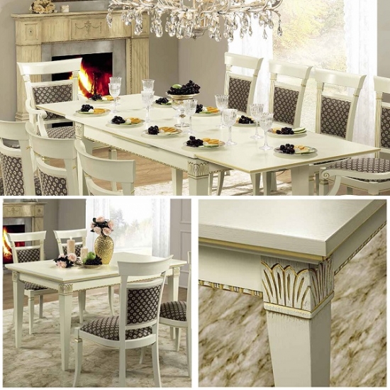 Treviso Day fehér téglalap alakú kihúzható étkezőasztal