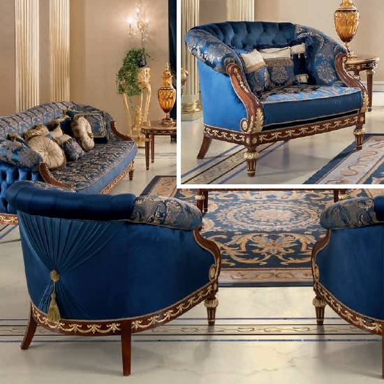 Deluxe exkluzív nagyméretű fotel arany díszítéssel
