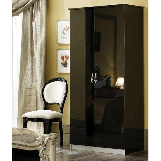 Barocco Gold fekete-ezüst 2 ajtós ruhásszekrény